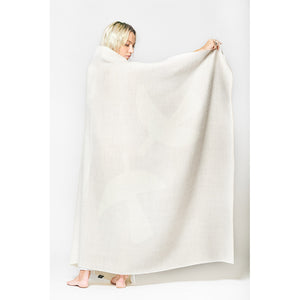 Blacksaw LottaLove reversible 100% Baby Alpaca Blanket and wall art in Shoji/ Ivory