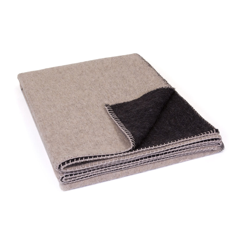 Midnight Sun Reversible 100 Baby Alpaca Wool Throw Blanket by