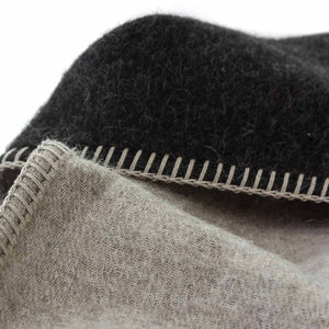 Blacksaw Peyote reversible 100% Baby Alpaca Blankets and wall art in Rucksack/Black