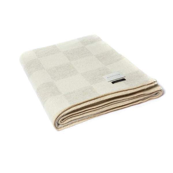 The Crosby Zero Dye Checkerboard Alpaca Wool Blanket By Blacksaw