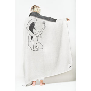 Blacksaw Yoko reversible Alpaca throw in Shoji/Black